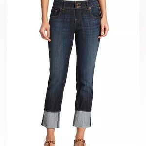 Kut From The Cloth Rolled Cuffed Cameron Straight Leg Jeans Sz 8